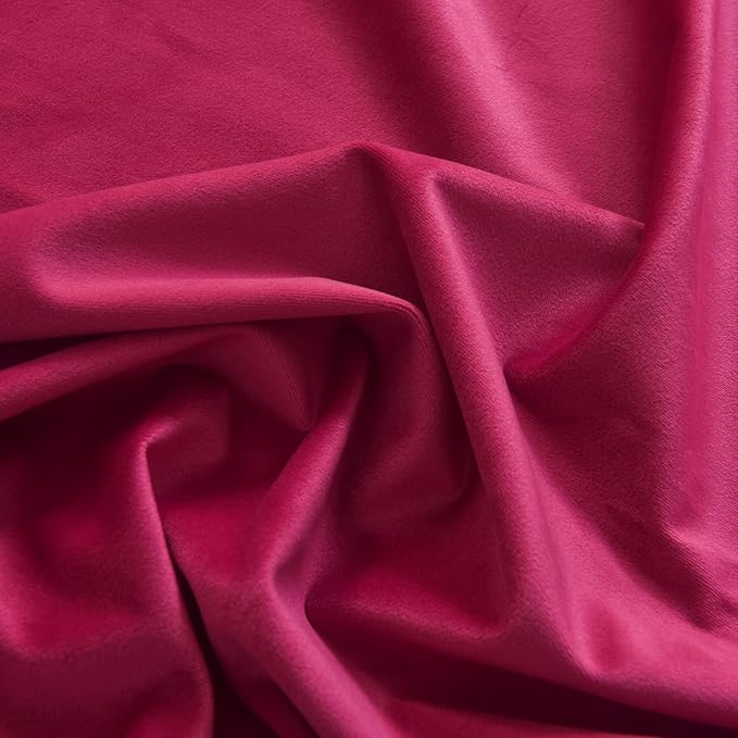 Roslynwood Luxury Soft Berry Velvet Curtains 90 inches Long Back Tab Thermal Insulated Blackout Window Drapes for Living Room/Bedroom/Dining Room, W52 x L90, 2 Panels