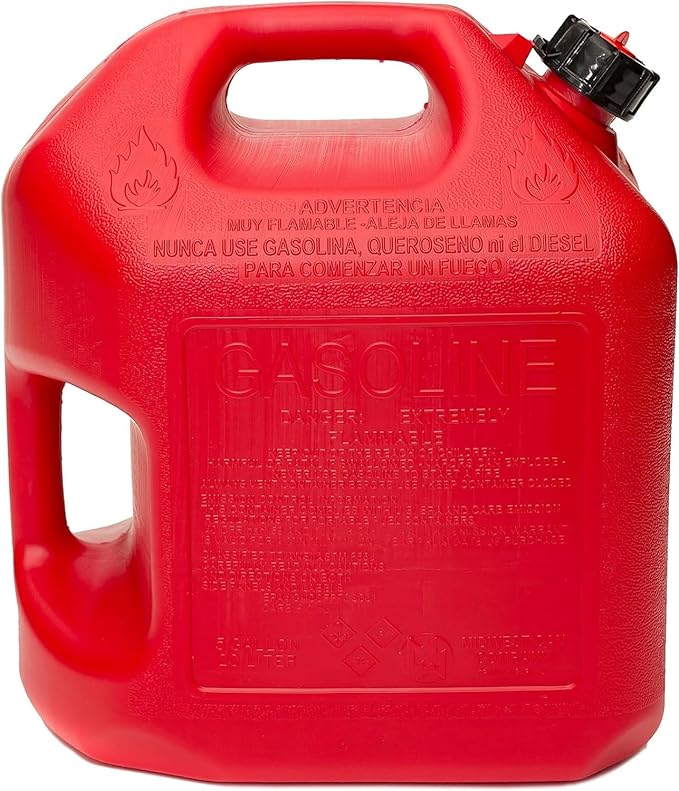 Midwest Can Company 5610 5 Gallon Gas Can Fuel Container Jugs w/Spout (2 Pack)
