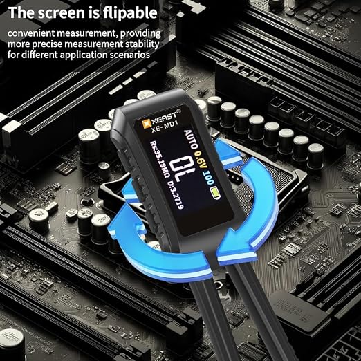 10KHz LCR Meter Tweezer Digital Smart SMD Tester Mini ESR Meter, Capacitance Inductance Continuity Resistor Voltage Diode Tester 9999 Count Electronic Component Analyze Portable Tools