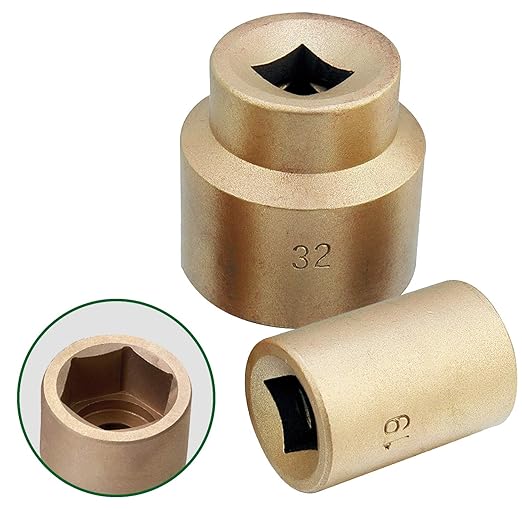CS Unitec | Non-Sparking & Non Magnetic Aluminum Bronze Socket | 6 Point Socket 1/4 in, 1/4 in Drive