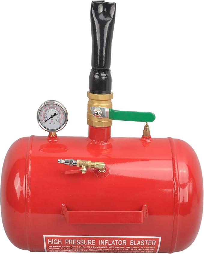 5 Gallon Air Tire Bead Seater 110 PSI Blaster Tool Seating Tire Inflator with Gauge by GESEXI - Car Truck ATV Tire Inflator Tank,Red