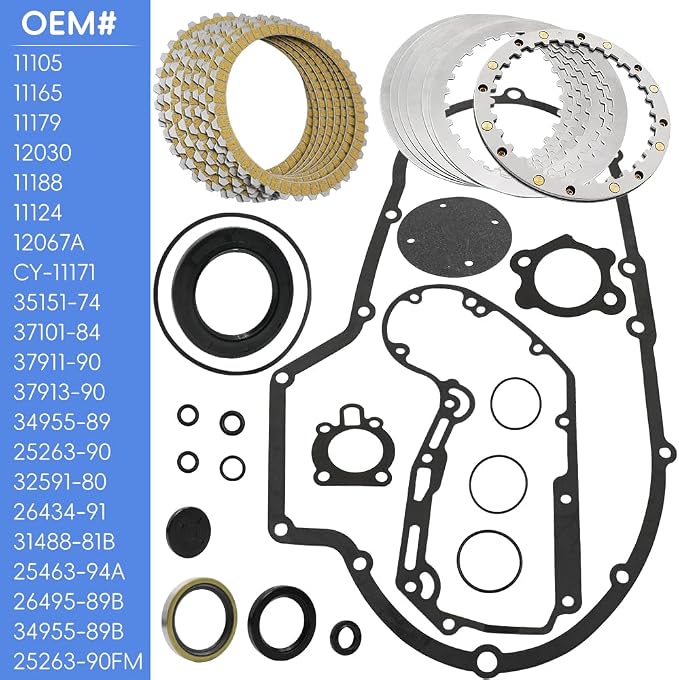 Clutch Kit & Clutch spring plate & Primary Cover Gasket Compatible with Sportster 1200 XLH1200 XL1200 1991-2003 OEM# 34955-04 37911-90 37913-90 37977-90 34955-89 25263-90FM