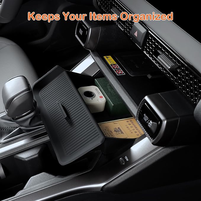 For 2026 Toyota RAV4 Center Console Silicone Drawer Organizer Tray Scratch Scuff-free Easy to Clean, 6th Gen Hybrid&Plug-in Hybrid Interior Accessories