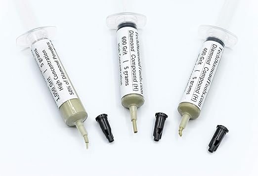 TechDiamondTools Kit of 3 Diamond Lapping Paste Polishing Compound USA Made 400 600 1050 Grit Lapidary Paste for Rock Glass Metal Jewelry Resin Marble with High Concentration of Diamond Powder