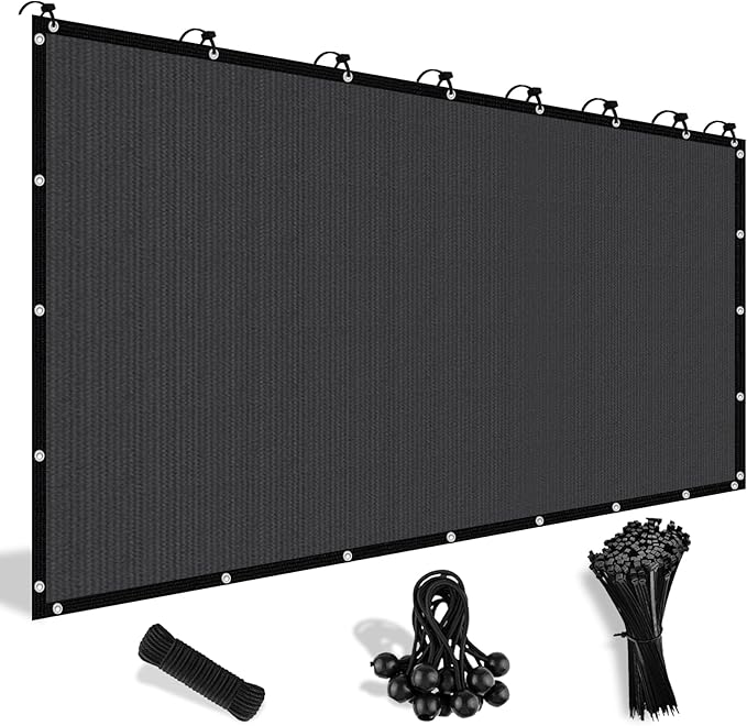 Shade&Beyond Customized Size 90% Sun Shade Cloth with Grommets, 06' X 12' Pergola Shade Cover Canopy, Mesh Tarp Sun Screens for Patio, Outdoor, Garden, Backyard, Dark Gray, GN09