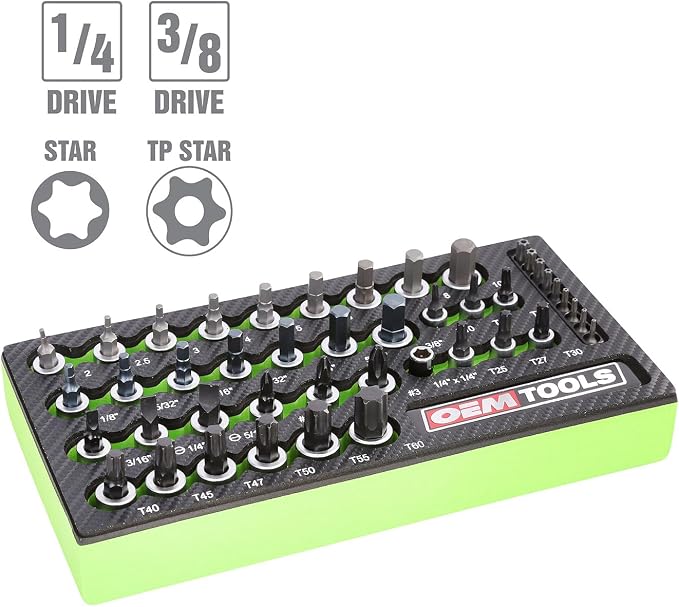 OEMTOOLS 44-Piece Torx Socket Set, Heat Treated Alloy Steel Torx Bit Set