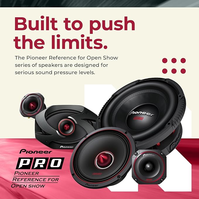 PIONEER P.R.O. Series TS-M651PRO 6.5” Speakers (Pair) – 300W Max, Perfect for high-SPL Builds and pro-Level car Audio