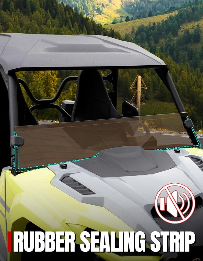 A & UTV PRO Front Tinted Half Windshield for Yamaha Wolverine RMAX2 1000/ RMAX4 1000 2021-2026 Accessories, Hard Coated Vented Window Windscreen, 250x Stronger Than Glass, 1PC