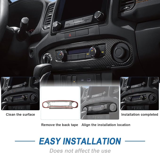 Carbon Fiber Center Console AC Air Vent Panel Cover Compatible with Nissan Frontier 2022-2024