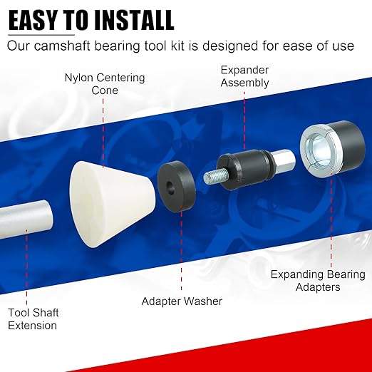 NYXOVA Cam Bearing Removal and Installation Tool Set, Camshaft Bearing Ranging from 1-1/8" to 2-2/3" for Most Domestic and Import Vehicle Trucks, Bearing Installation Tool
