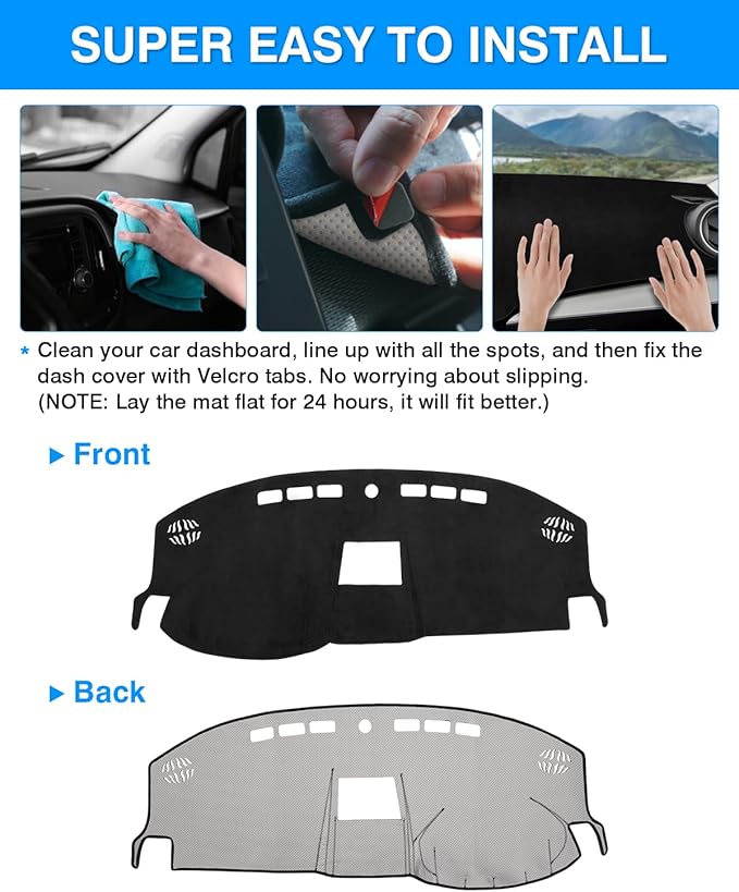 Autorder Dashboard Cover Mat for 2008 2009 2010 Dodge Charger Accessories Dash Cover Flannel Dash Mat Sunshade Glare UV Rays Protector