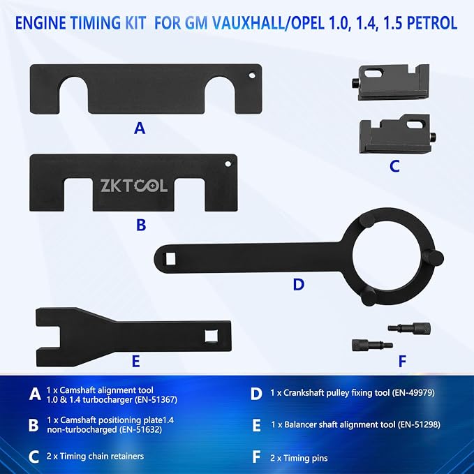 Engine Timing kit and Injector Removal Tool for Buick Excelle Weilang Chevrolet Cruze Roewe RX5 1.5T,1.4,1.0 Engine