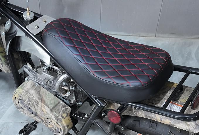 JMCHstore Red Diamond Stitch Retro Mini bike Seat for Coleman B200R B200C B200V RB200 Realtree RT200 MEGA moto B212 MAX Cushion Replacement parts