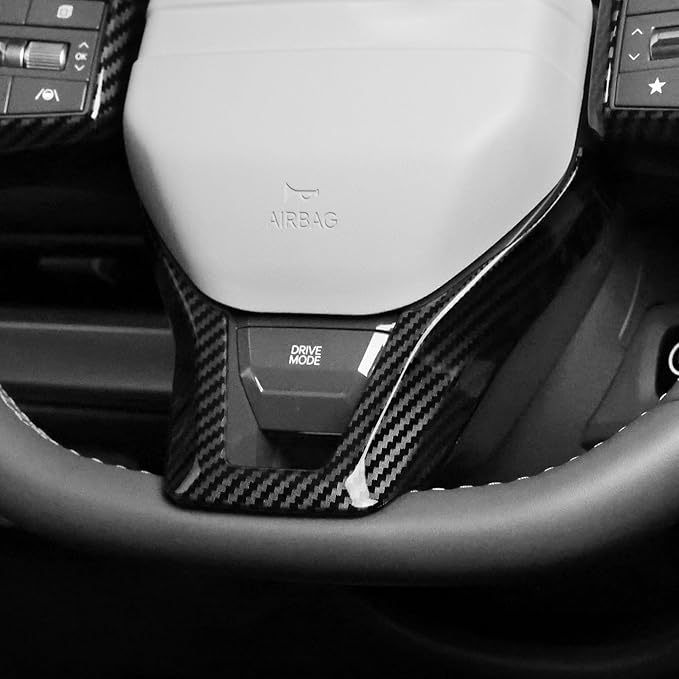 ABS Car Steering Wheel Frame Cover Steering Wheel Button Panel Frame Compatible with Kia K4 GT-Line 2025 Kia EV6 GT-Line 2025 Kia EV3 GT-Line Kia EV4 GT-Line Accessories(Carbon Fiber Style)