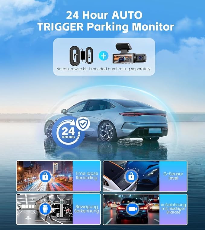 Dashcam Front and Inside,Car Camera Dash Cam for Cars,Driving Recorder with IR Night Vision,Loop Recording,Wide Angle Lens,3.16 Inch IPS Screen,Parking Mode (Green) | Loop Recording,Wide Angle Lens,3.16 Inch IPS Screen,24 hours Parking Mode,easy Install