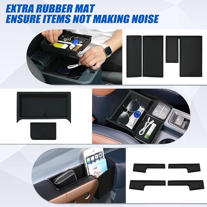 7pcs Center Console Storage Organizer Sunglass Holder for Ford Maverick 2022-2026, with Door Handle Storage Organizer, Center Console Armrest Organizer Set Fit Maverick Accessories
