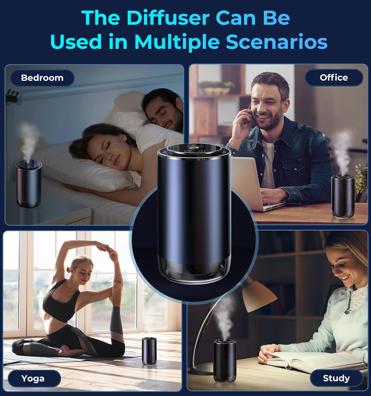 Smart Car Air Fresheners, New Smell Experience Car Freshener Essential Oil Diffuser, Adjustable Concentration, Auto On/Off, Built-in Battery, Each Bottle of Perfume Lasts 120 Days-Orange