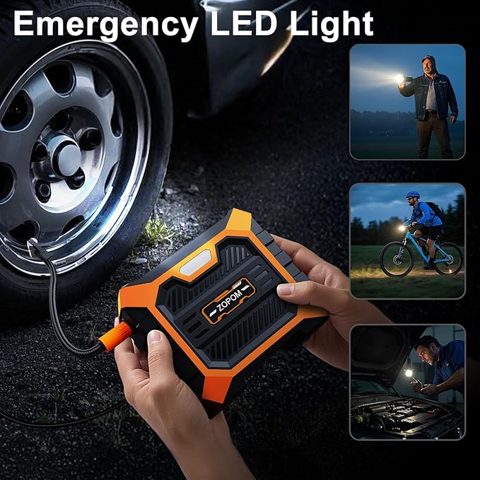 ZOPOM Tire Inflator Portable Air Compressor DC 12V Air Compressor (Orange)