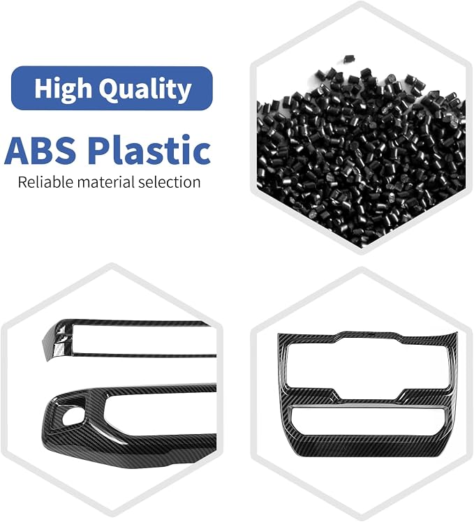 for Jeep JL Interior Trim Kit Carbon Fiber, Dashboard Accents Cover for Jeep Wrangler JL JLU Gladiator JT 2024 2025-Present ABS Interior Accessories 15pcs(Only for 2024+)