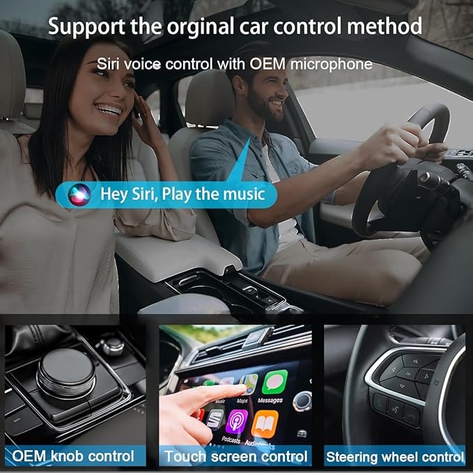 Wireless CarPlay Adapter for iPhone, Convert Wired CarPlay to Wireless, Plug-and-Play Stable Control & No Delay, Compatible with OEM Wired CarPlay Vehicles & iOS 10+