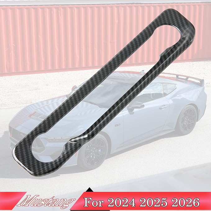 MUXEE A/C Control Panel Cover, for Ford Mustang 2024 2025 2026 - ABS Carbon Fiber Dashboard AC Air Vent Outlet Grain Sport Interior Trim Accessories