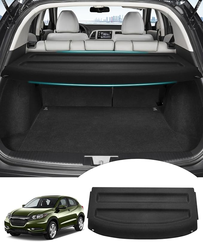 Powerty Cargo Cover for Honda HR-V 2016-2022, Trunk Cover Retractable Trunk Shielding Shade for 2016-2022 HRV Accessories All Weather Protection Cargo Luggage Cover