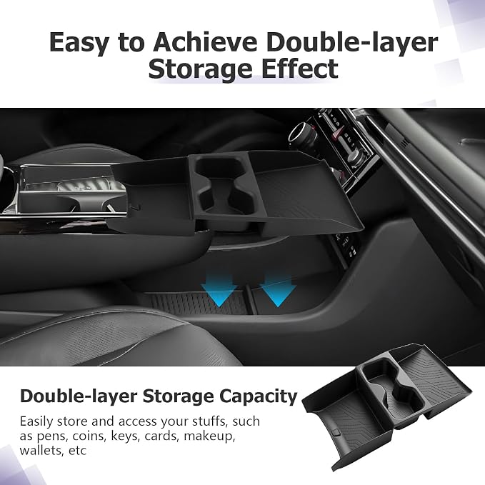LUWU 2026 Tucson Accessories for 2025-2026 Hyundai Tucson Armrest Box Organizer Lower Console Organizer 3PCS Only Fit for Tucson Hybrid/Limited - NOT for 2022-2026 Tucson with Automatic Transmission