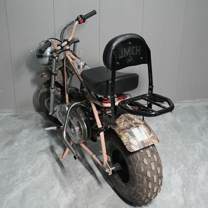 JMCHstore Backrest Cargo Rack for Coleman CT200UEX Mini bike 196cc, Adjustable Sissy Bar for Axis M200 Viper Hisun 200-3 200cc Trail bike Cushion Luggage parts