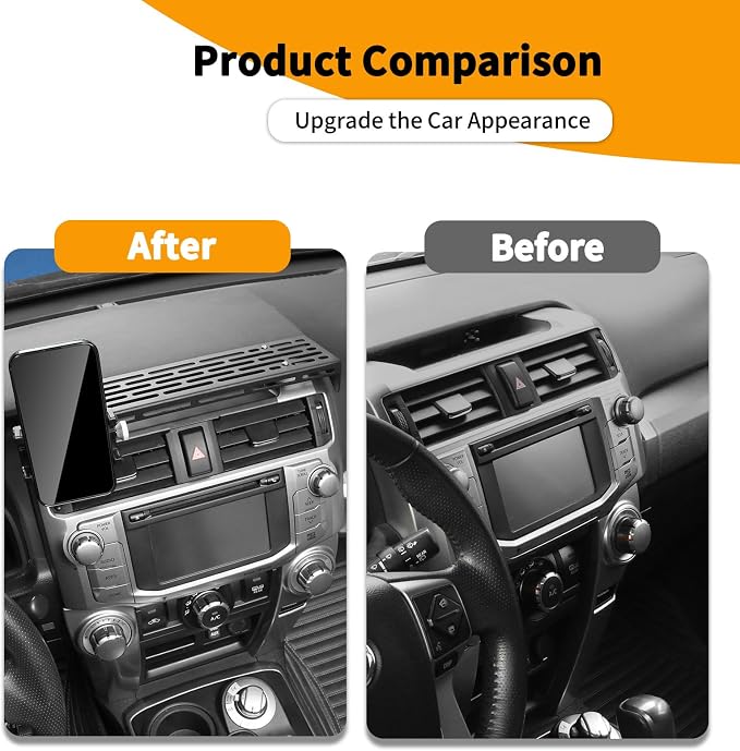 Hoolcar for 4runner Center Console Extension Holder Mount Metal Heavy-Duty Dashboard Mounting Bracket Fits for 2010-2025 Toyota 4runner Interior Accessories, Black, 2PCs