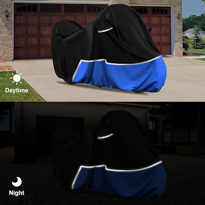 Waterproof Motorcycle Cover Compatible with BMW R1200gs/R1250gs/ F750gs/F850gs Adventure with Trunk Model, 420D Oxford Cloth Motorcycle Cover for Snow Rain Dust Protection