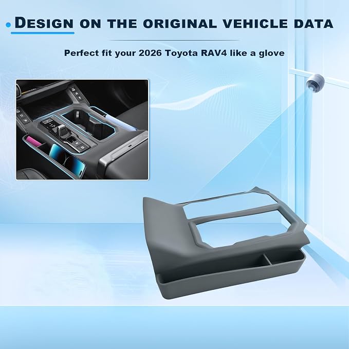 BIXUAN 2026 RAV 4 Center Console Organizer For 2026 Toyota RAV 4 Gear Shift Side Pocket Middle Console Storage Box 2026 RAV 4 Accessories