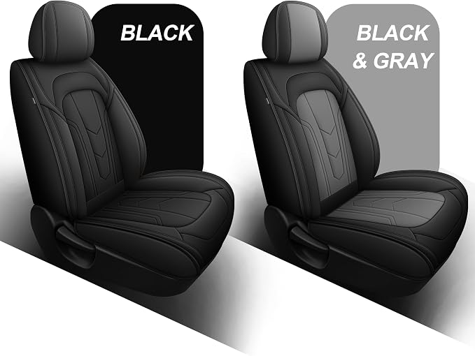 TTX for Ford F150 2009-2024 2025 2026 Seat Covers & F250 F350 F450 2017-2026 Seat Protectors with Durable and Faux Leather(Full Set,Black)