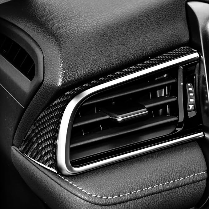 NVCNX Real Premium Carbon Fiber for Toyota Camry Accessories 2018-2024 2019 2020 2021 2022 2023 SE/LE/XSE/XLE/SE Nightshade/L/TRD Hybrid Car Dash Driver Side Air Vent Cover Interior Trim Sticker 1PC