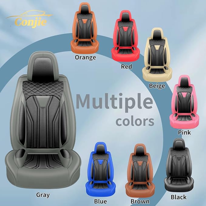 Fit Altima Car Seat Covers Premium Leather for Nissan Altima 2012-2025 2026. Waterproof， Anti-Slip, Scratch-Resistant & All-Weather Seat Cushion Protector (2 Front Seat, Gray&Black)