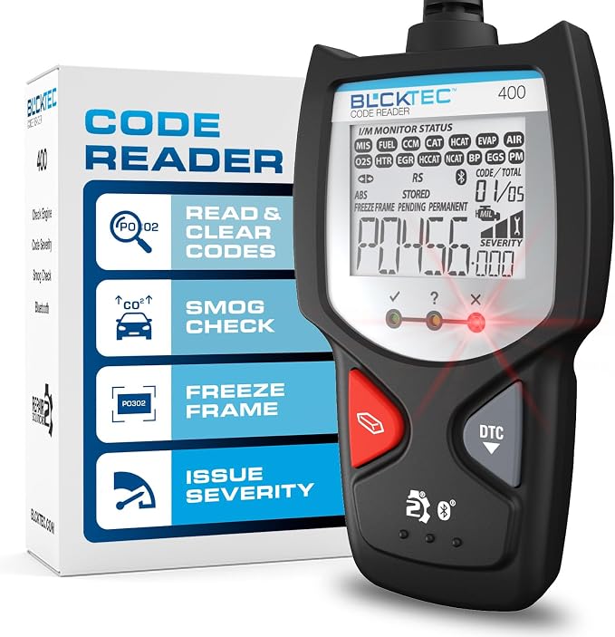 BLCKTEC 400 OBD2 Scanner Diagnostic Tool - Car for All Cars OBDII Compatible Code Reader with Reset Comes Free OBD App On iOS & Android
