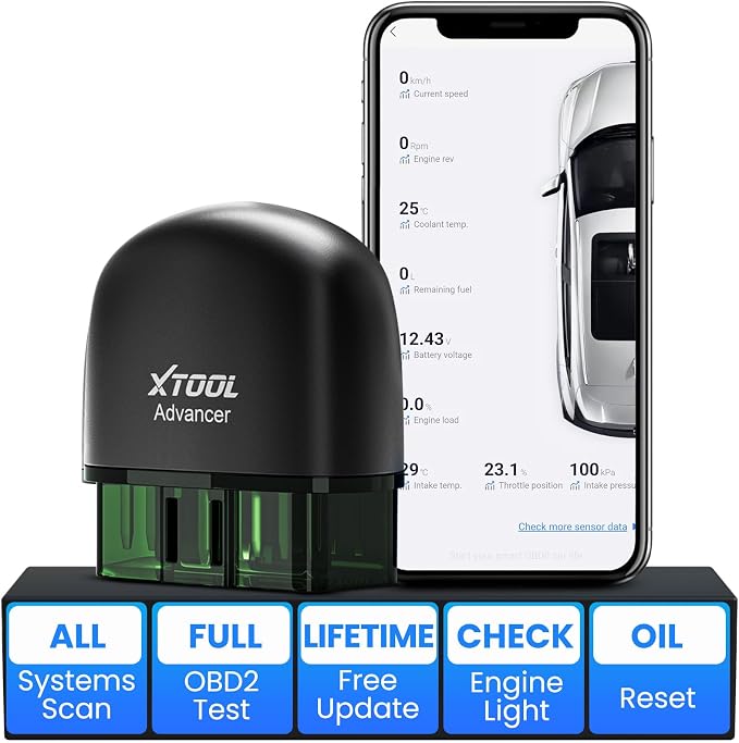 XTOOL AD20 Pro OBD2 Scanner for iPhone & Android: 2025 Enhanced Check Engine Fault Car Code Reader, Universal Car Diagnostic Tool with All System Scan, Oil Reset, Battery Test, Performance Test