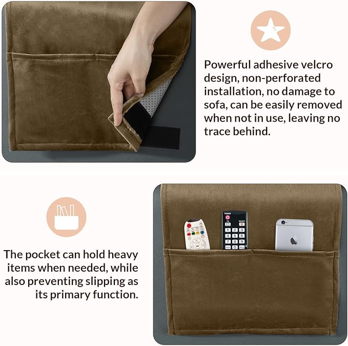 Head Recliner Pillow Adjustable Shredded Memory Foam Headrest Pillow for Recliners,Non-Slip Velvet Cushion for Pain Relief Neck Support Pillow for Travel Home Recliner Sofa Armchair (Brown)