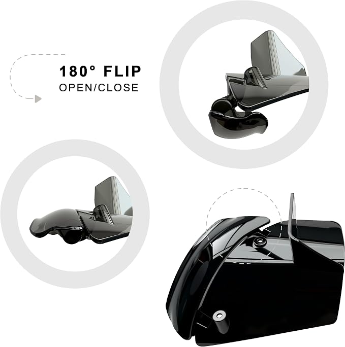 Side Wings Wind Air Deflector Fairing Fit for Harley 2024-2026 CVO Road Glide ST FLTRXSTSE 2024-2026 Road Glide FLTRX 2023-2025 CVO Road Glide FLTRXSE (Black)