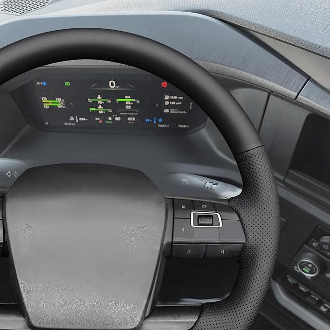 MEWANT Hand Sewn Steering Wheel Cover Wrap for Volvo VNL VNR FM FH 2017-2025 Steering Wheel Accessories for Volvo FM