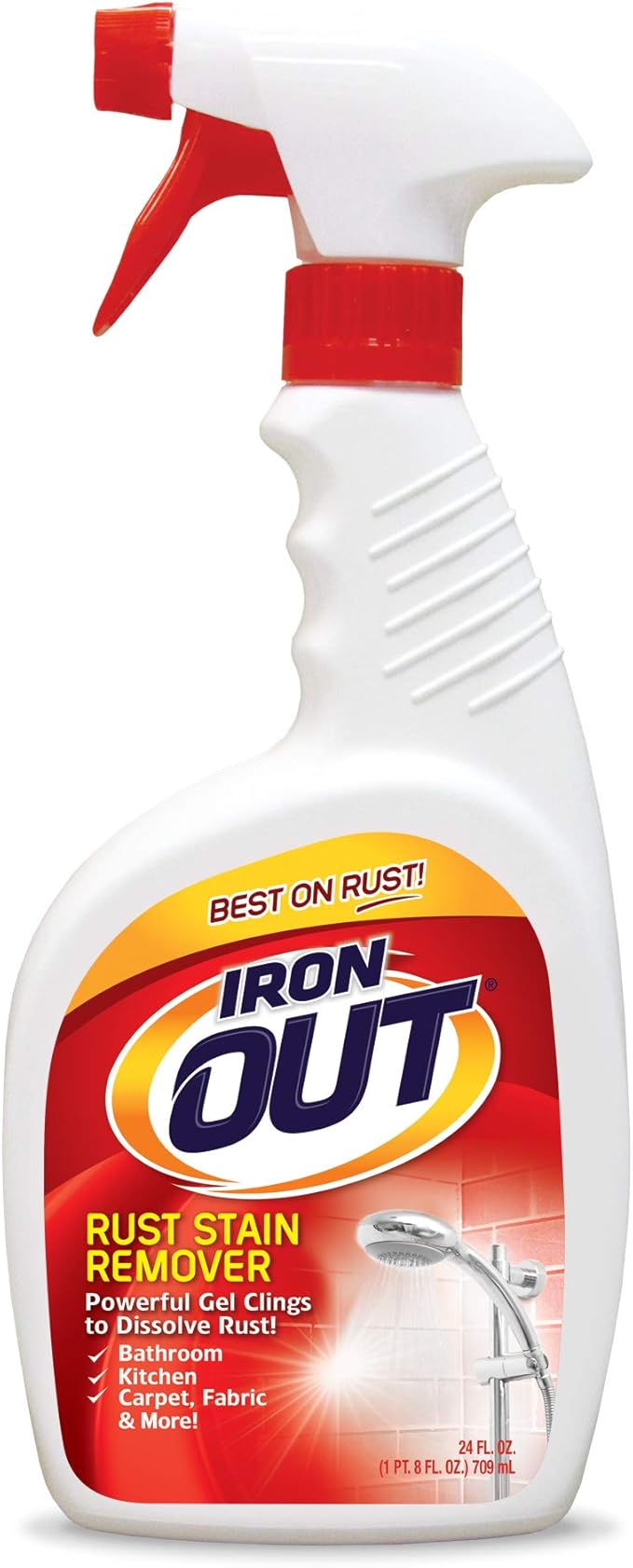 Iron OUT Rust Stain Remover Gel Spray, 24 fl oz Bottle 6-Pack