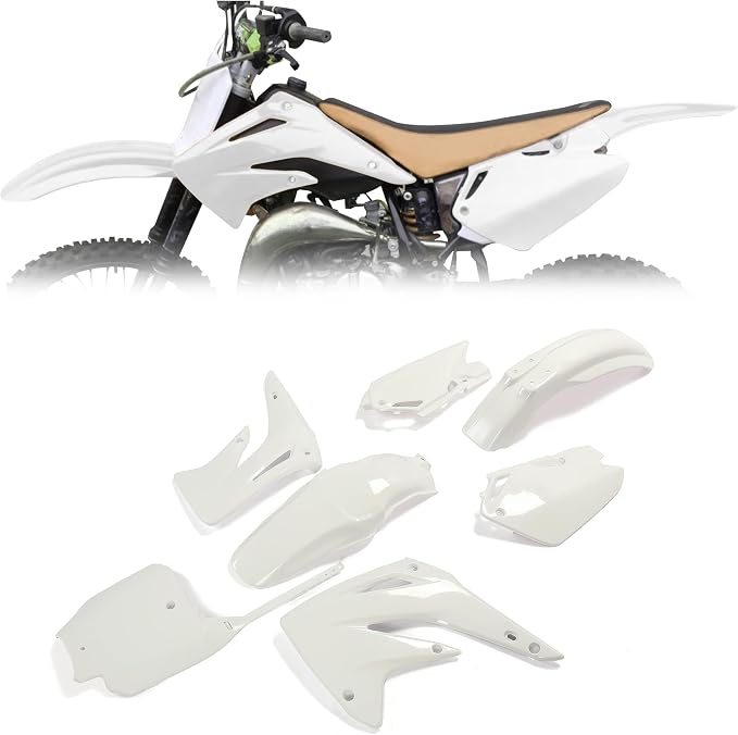 HECASA Complete Replacement Plastic Kit Compatible with 2003-2007 Honda CR85R (White)