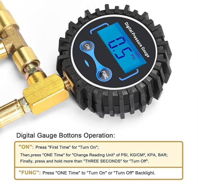 BETOOLL Digital Fuel Pressure Gauge - Black Case Fuel Pressure Test Kit - Fuel Injector Injection Pump Pressure Tester Tools 0-300PSI for Cars and Trucks