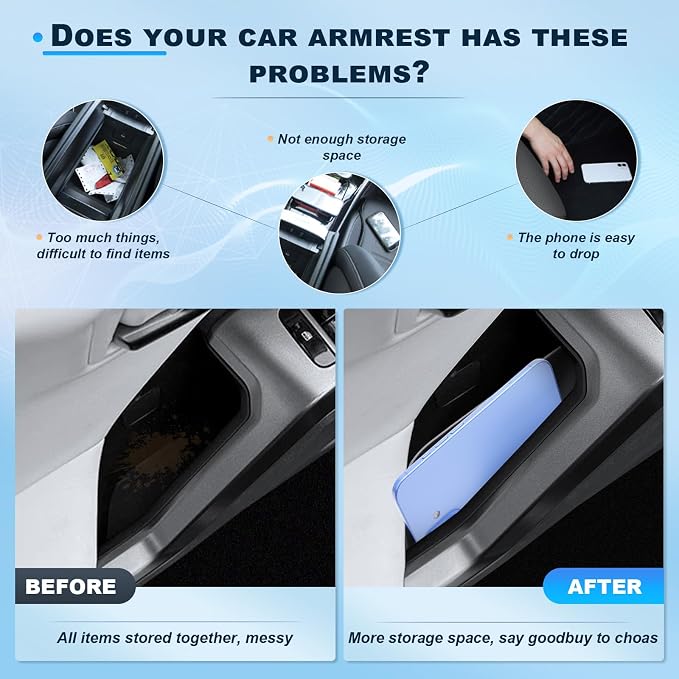 BIXUAN (4PCS) 2026 RAV4 Door Side Storage Boxes for 2026 Toyota RAV4 (6th Gen) Front & Rear Door Pocket Organizer Tray Set with Anti-Rattle Liners, 2026 RAV 4 Interior Accessories
