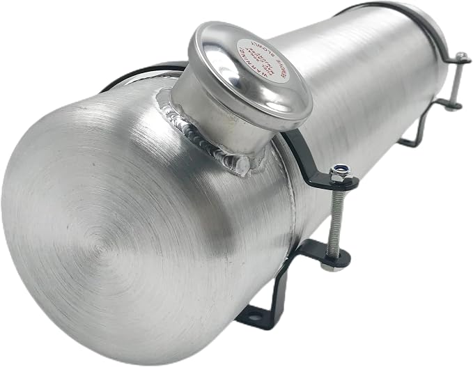 JSD 2 5/8 Gallon 6" x 24" Aluminum Spun Gas Tank Fuel Tank End Fill 1/4" NPT Outlet - for mini bike,go kart