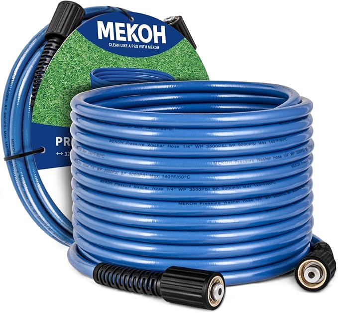 MEKOH 1 Liter Adjustable Foam Cannon & 32ft Kink Resistant Pressure Washer Hose
