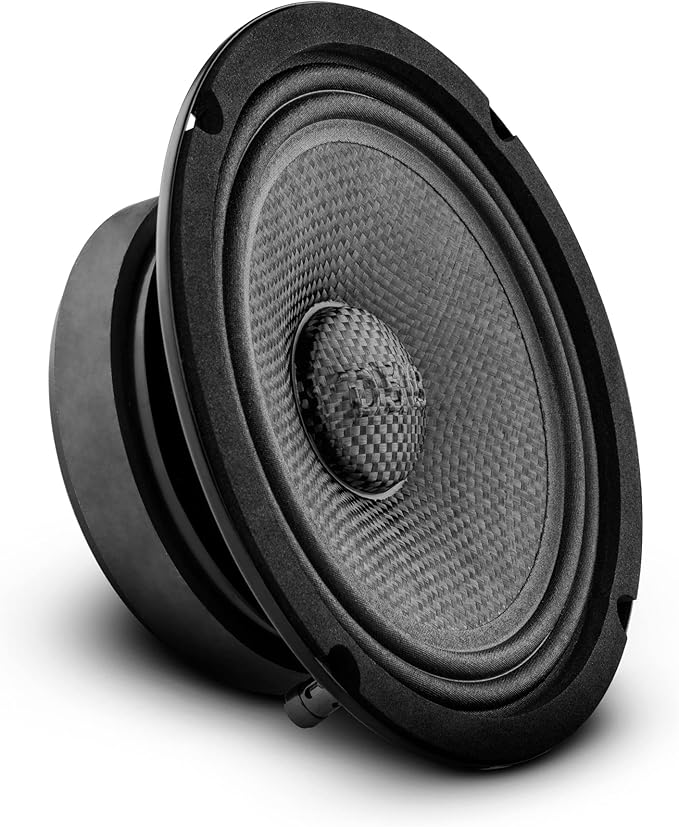 DS18 PRO-CF6.4SL 6.5" Slim Speaker 500 Watts RMS Max Power 4-Ohms Carbon Fiber Cone Water Resistant Mid-Bass Loudspeaker - Great Speaker for Motorcycles and Powersports - 1 Speaker