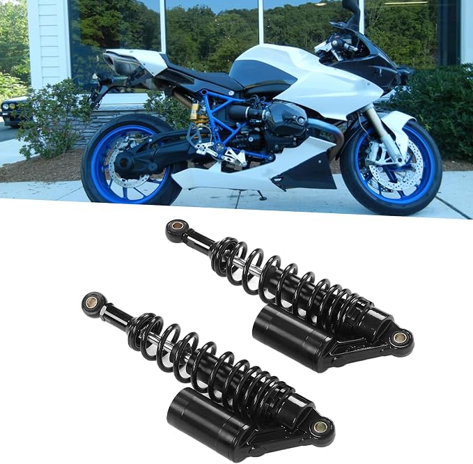 Keenso 13.5 Inch Aluminum Motorcycle Shock Absorbers, ATV Suspension, Universal Fit, Smooth Action, All Alloy Construction, Dirt Bikes, Sport Bikes, Go Kart, Quad, Comfort Damper
