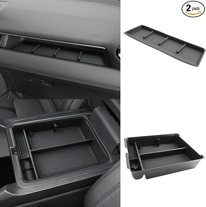 CDEFG for 2026 Honda Pilot Center Console Organizer & Passenger Storage | 2026 Honda Pilot Accessories, Front Row Passenger Storage Tray & Middle Console Armrest Storage Box, ABS Material