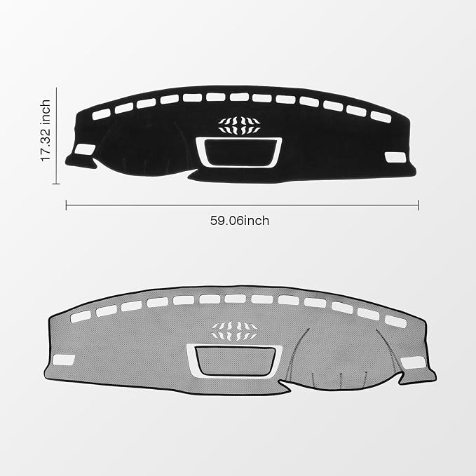 KUST Black Dash Cover for VW Atlas/Atlas Cross Sport 2018-2023 Dashboard Cover Polyester Non-Slip Center Console Dash Cover Interior Accessories for Atlas/Atlas Cross Sport Custom Fit Dash Mat