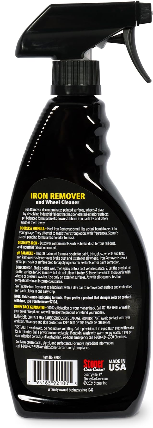 Stoner Car Care 92100-3PK Iron Remover & Wheel Cleaner – Odorless Iron Fallout & Brake Dust Remover for Paint, Wheels & Glass – pH Balanced Rust Decontaminant – 22 fl oz (Pack of 3)
